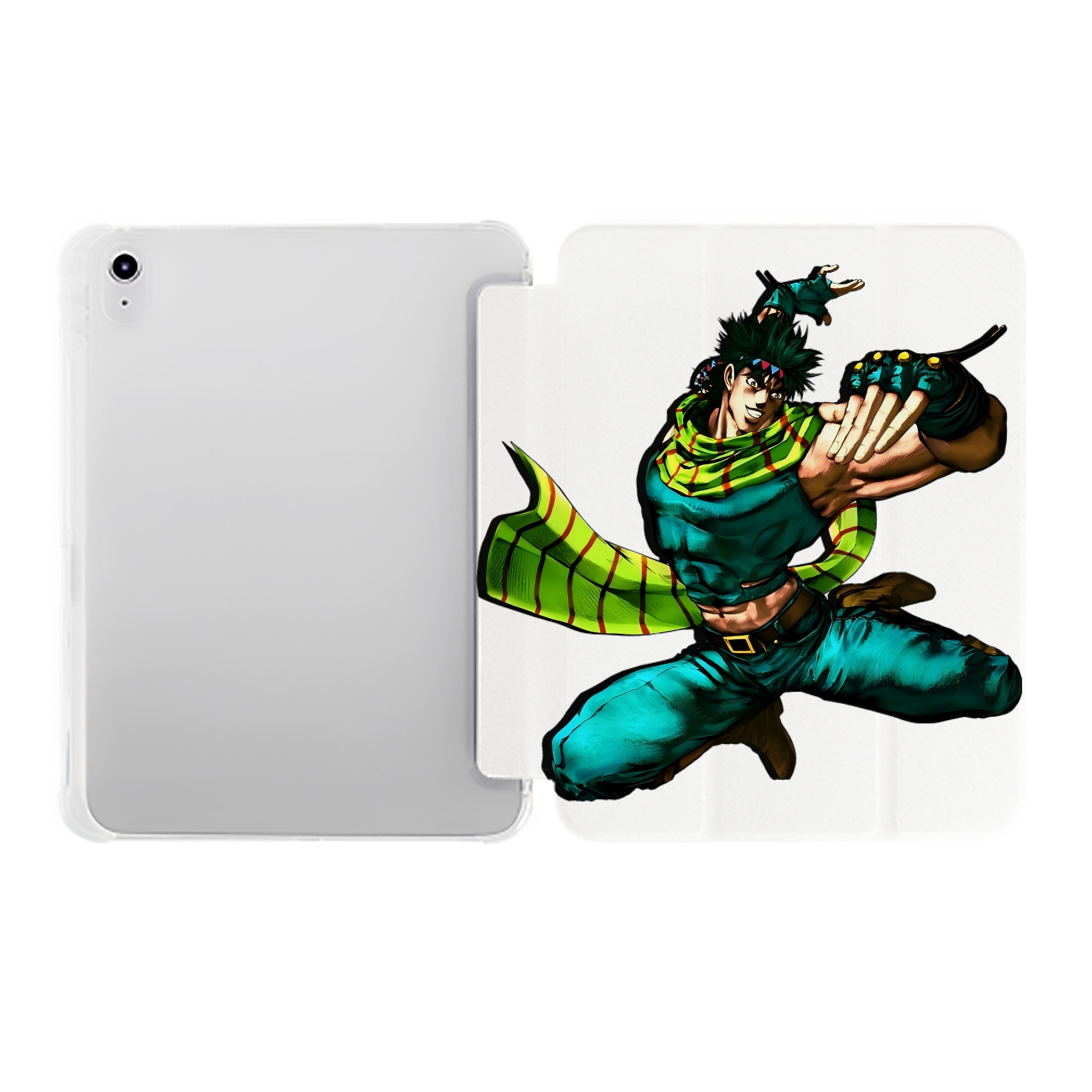 （画像用） ジョジョの奇妙な冒険 ジョセフ?ジョースター JoJo's Bizarre Adventure Joseph Joestar IPad ケース ペン収納付き 三つ折りスタンド PUレザー×シリコン 対応機種9.5/10.5/10.9インチ